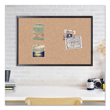 U Brands Cork Bulletin Board, 36 X 24, Natural Surface, Black Frame freeshipping - TVN Wholesale